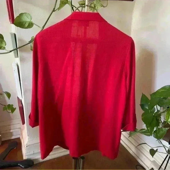 Vtg 90s Joanna Red Oversized Blazer - Large - Picture 5 of 7
